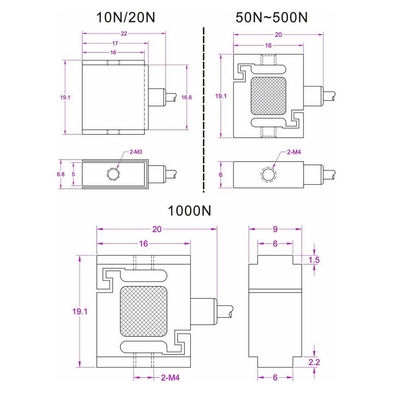 Miniature Compression Traction Force Sensor 10N Push Pull Force Transducer 20N