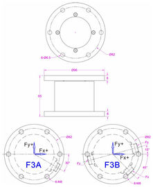 Multi axis load cell 1kN Tri-axial force sensor 100kg 3-axis load cell