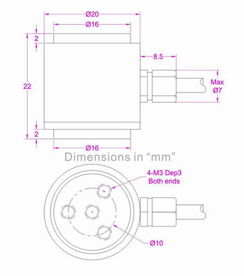Flange Type Load Cell 10 lb 20lb 45lb 100 lbf 200lb 450lb Compression Force Transducer