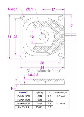 Thin Load Cell 20 lb 50lb 100 lb 200 lb Low Profile Force Transducer